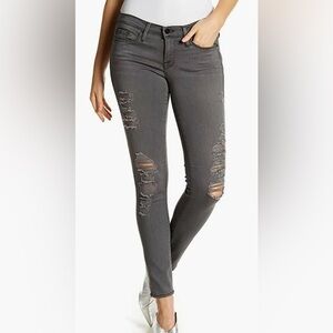 Frame Denim Le Skinny de Jeanne Distressed Gray